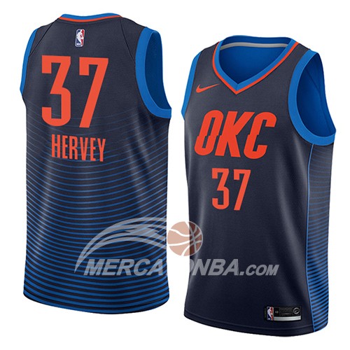 Maglia NBA Oklahoma City Thunder Kevin Hervey Statement 2018 Blu